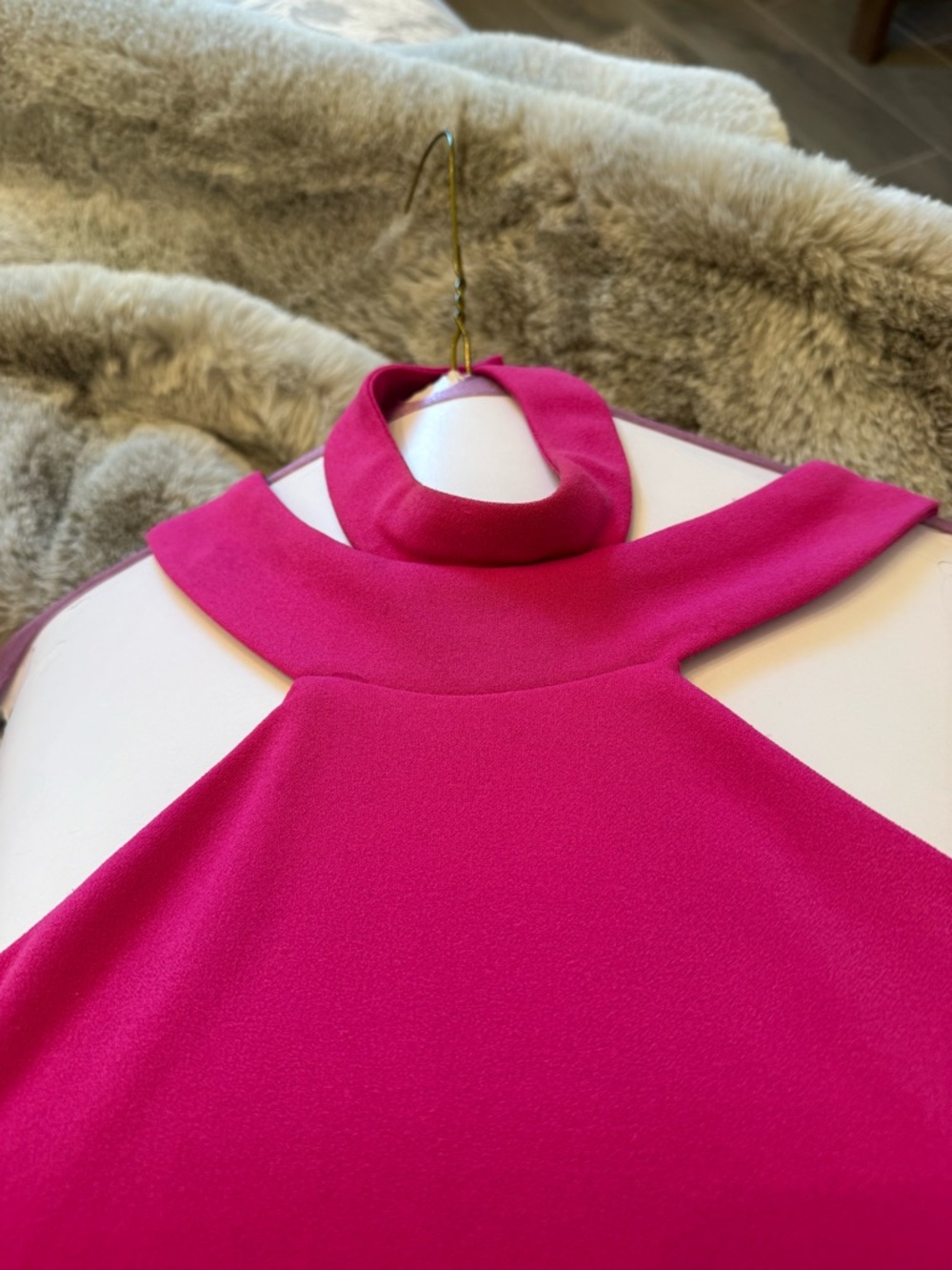 bebe Fuchsia Halter Cutout Bodycon Mini Dress - Picture 3 of 8